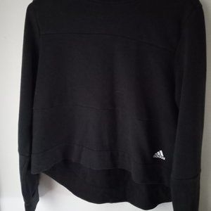 Adidas Women’s Black Cropped Logo Sweatshirt fleece
